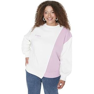Trendyol Vrouwen Plus Size Regular Basic Crew Neck Knit Plus Size Sweatshirt, Wit, XL grote maten