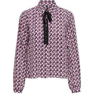 ONLALMA Life VIS L/S Felina Shirt AOP, Magenta Purple/Aop: 584 Posh, XS
