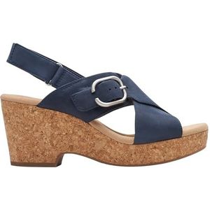 Clarks Giselle Dove sandaal voor dames, marine Nubuck, 39 EU