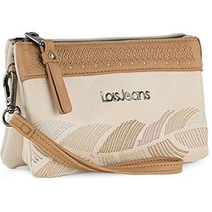 Lois - assen Dames - Stijlvolle Clutch, Elegante Handtas, Modieuze Schoudertas Dames en Crossbody Bag Dames. Grote Wallet for Women. Van Hoge Kwaliteit Portemonnee Kaarthouder met Extra Handvat, Beige