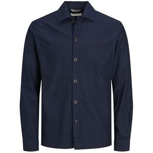 JACK & JONES PLUS JPRPETE Spring Overhemd L/S PS Overhemd, Navy Blazer, Pasvorm: Loose Fit, 5XL, Navy Blazer/Fit: losse pasvorm, 5XL