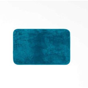 Douceur d'intérieur Rechthoekig tapijt, 50 x 80 cm, flanel, eenkleurig, blauw