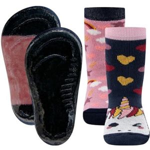 EWERS meisjes eenhoorn stoppersokken, marineblauw, 3 Jaar