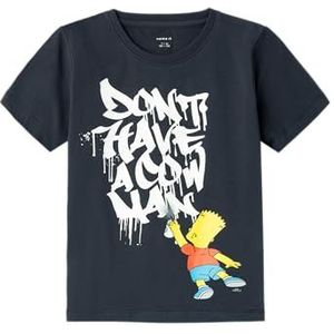 NAME IT Jongens Nkmmilas Simpsons Ss Top Bfu T-shirt, blauw, 122/128 cm