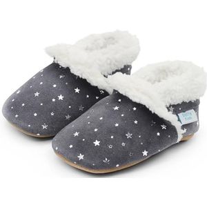 Dotty Fish - Suède Pantoffels - Zilver - Baby Slippers voor Meisjes