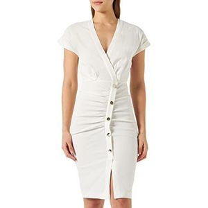 Pinko agypato linnen jurk stretch dames, Z15_wit Nembo, 34 NL