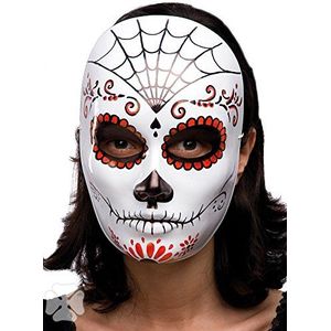 Carnival Toys 00175 Masker voor volwassenen, wit gezicht met decoratie
