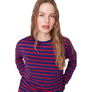 Trendyol Dames Regular Fit Basic Crew Neck Knit T-shirt, Rood, L