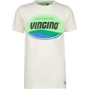 Vingino Boy's JIELD T-shirt, Silver White, 140, zilver wit, 140 cm