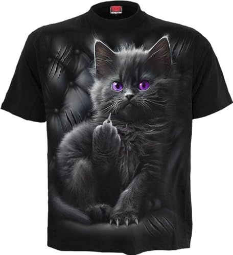 Spiral - Cattitude - T-shirt - Zwart