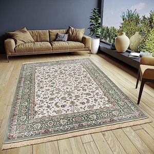 freundin Home Collection Djamila Oosters tapijt, oosters laagpolig woonkamertapijt, zacht oosters tapijt, klassiek voor slaapkamer, eetkamer, woonkamer, hal, groen, 160 x 230 cm