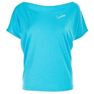 WINSHAPE Mct002 Ultra Licht Modaal Shirt met korte mouwen voor dames, met neonroze ""Love is The Answer"", glitterprint T-shirt