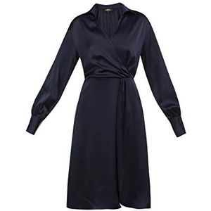 usha BLACK LABEL Dames satijnen jurk 17509064-US020, marine, L, marineblauw, L