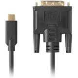 LANBERG Kabel USB-C naar DVI-D (24+1) mannelijk/stekker, 1,0 m, zwart