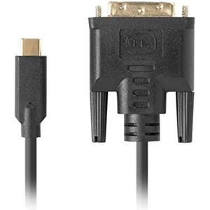 LANBERG Kabel USB-C naar DVI-D (24+1) mannelijk/stekker, 1,0 m, zwart