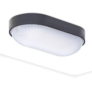 Oktaplex Lighting LED kelderlamp Base Oval zwart,4000K 800lm neutraal wit, IP65 9W buitenlamp