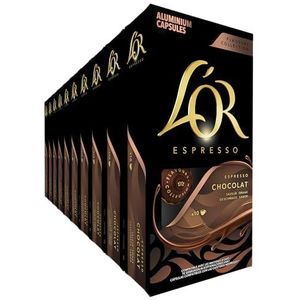 L'OR Espresso Koffiecups Flavoured Chocolate - (100 Koffie Capsules - Geschikt voor Nespresso Koffiemachines - 100% Arabica koffie) 10 x 10 Koffiecups