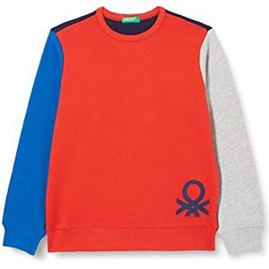 United Colors of Benetton Jongens-sweatshirt met lange mouwen en ronde hals, meerkleurig roodblauw 902, 170 cm