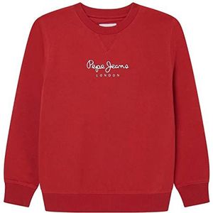 Pepe Jeans Eddie Crew Sweatshirt voor jongens, Rood (Studio Red), 12 Jaar