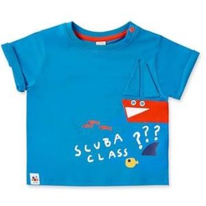 Tuc Tuc T-shirt met korte mouwen voor jongens in blauw en print, Blauw, 12 Maanden