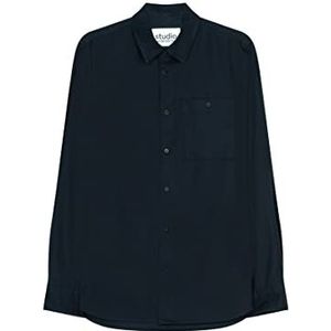 Seidensticker Studio overhemd - regular fit - gemakkelijk te strijken - Kent-kraag - lange mouwen - unisex - 100% katoen, donkerblauw, XXL