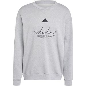 adidas Heren BRAND LOVE FRENCH TERRY SWEATSHIRT, MEDIUM GREY HEATHER, XL