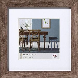 walther design fotolijst notenhout 30 x 30 cm met passe-partout, Fiorito houten lijst EF330N