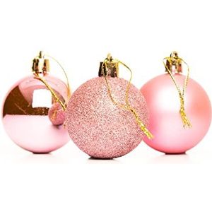 50 mm/12 stuks kerstballen onbreekbaar lichtroze, kerstboomdecoraties, balornamenten, ballen, hangende kerstdecoraties, vakantiedecoratie - glanzend, mat, glitter