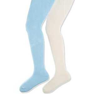 Playshoes Meisjespanty elastische thermo effen kleuren (set van 2), blauw (origineel), 98/104 cm