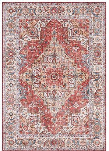 Nouristan - Asmar - Vloerkleed - Baksteenrood - 100% Polyester, Öko-Tex Standard 100, 0,7 mm hoogte, 1000 g/m²