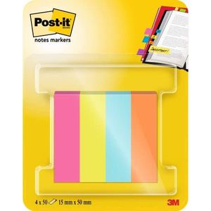 Post-it Notities Markers, Poptimistische Kleurencollectie, 12,7 mm x 44,4 mm, 50 vellen/pad, 4 pads/pak 7100259443
