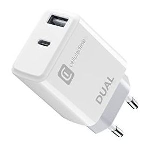 cellularline Dual Charger - iPhone 8 of Later