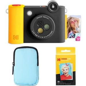 KODAK Smile+ 2-in-1 Digitale Camera & Bluetooth Fotoprinter Starterpakket + Luxe Tas + Zink 20pk - Zwart