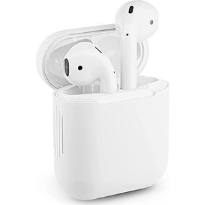 Beschermhoes voor Apple Airpods 1 silicone case airpod hoes precies passend (wit)