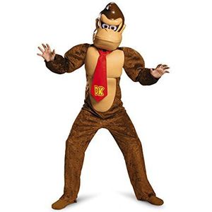 Disguise 98812K-15L Donkey Kong Deluxe Mario Brothers verkleedkostuum, uniseks, kinderen, cartoon, multi, M