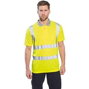 Portwest S477 Hi-Vis Korte Mouw Polo Overhemd, Geel, Grootte L