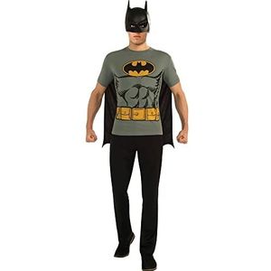 Rubie's Officiële DC Comic Batman T-Shirt Set, Volwassen Kostuum Instant Kit, T-shirt, Masker & Cape, Heren Maat Medium