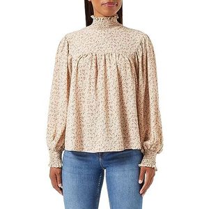 TILDEN Dames blouse 37330975, beige meerkleurig, XS, Beige meerkleurig, XS