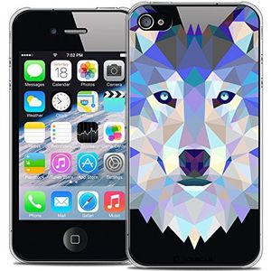 Caseink Beschermhoesje voor Apple iPhone 4 / 4S [Crystal HD Polygon-serie dieren, harde schaal, ultradun, bedrukt in Frankrijk] - Wolf CRYSPRNTPOLYI4LOUP