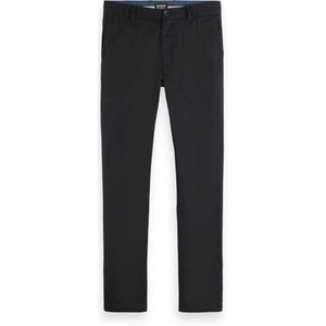 Scotch & Soda Core-Mott-Stretch Cotton Chino Pants voor heren, zwart, 29W / 32L