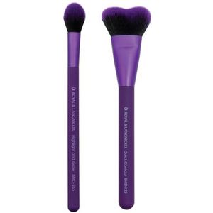 MODA Royal & Langnickel Perfect Pairs Insta-Glow Make-up Kit omvat, Quick Contour en Highlight Borstels, Paars