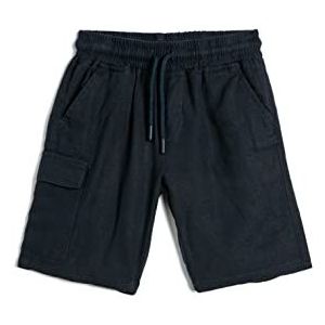 Koton Boys's Linnen Shorts met trekkoord Pocket Detail Shorts, marineblauw (710), 4-5 Jaar