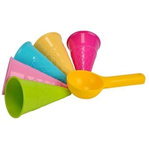 Simba 107108605 - zandvormen ijs, 5 wafels, 1 portioneerder, zandspeelgoed, 15 cm, cadeauset, zandbak, Meerkleurig