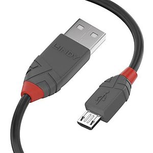LINDY 36732 1m USB 2.0 Type A naar Micro-B kabel, Anthra Line, antraciet