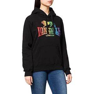 Lonsdale Ramelton Sweatshirt met capuchon voor heren, zwart/regenboog, XS