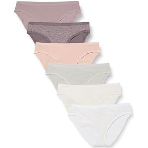 Amazon Essentials Women's Katoenen onderbroek in bikinimodel (verkrijgbaar in grote maten), Pack of 6, Deftig/Stippen, 48