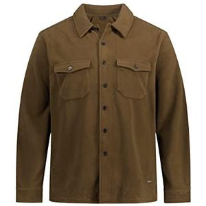 JP 1880 Heren grote maten grote maten menswear L-8XL overhemd, lange mouwen, fleece 812747, dennengroen, 5XL