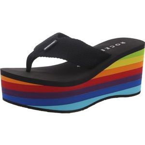 Rocket Dog Vrouwen Crush Rainbow Sandalen met hak, Regenboog Zwart, 37 EU