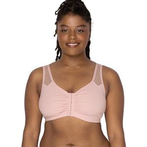 Fruit of the Loom Women's Comfort Front Close Sport Bra with Mesh Straps Bra, Blushing Rose, 40