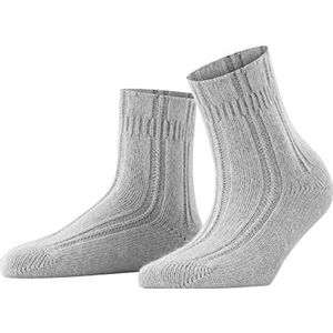 FALKE Dames Sokken Bedsock W SO Angorawol Dik gedessineerd 1 Paar, Grijs (Silver 3290), 35-38